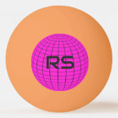 Gepersonaliseerde Geometrische Wereldbol Monogram  Pingpongbal (Voorkant)