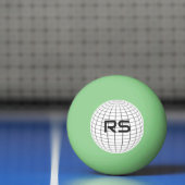 Gepersonaliseerde Geometrische Wereldbol Monogram  Pingpongbal (Net)