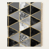 Gepersonaliseerde Geometrische zwarte en witte mar Planner (Achterkant)