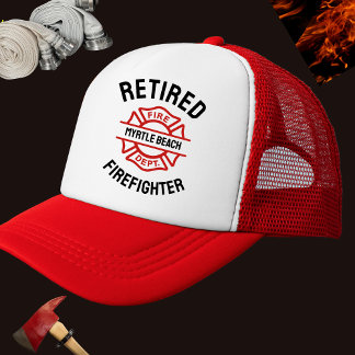 Gepersonaliseerde gepensioneerde brandweerman trucker pet