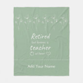 Gepersonaliseerde Gepensioneerde Leraar Sage Groen Fleece Deken (Voorkant)