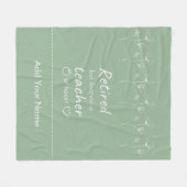Gepersonaliseerde Gepensioneerde Leraar Sage Groen Fleece Deken (Voorkant (Horizontaal))
