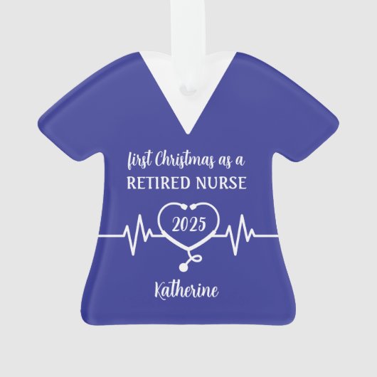 Gepersonaliseerde gepensioneerde verpleegster Kers Ornament (achterkant)
