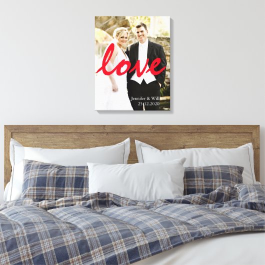 Gepersonaliseerde Gepersonaliseerd bruiloft foto L Canvas Afdruk (Insitu (Slaapkamer))