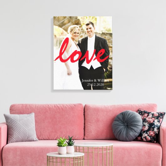 Gepersonaliseerde Gepersonaliseerd bruiloft foto L Canvas Afdruk (Insitu (Woonkamer))
