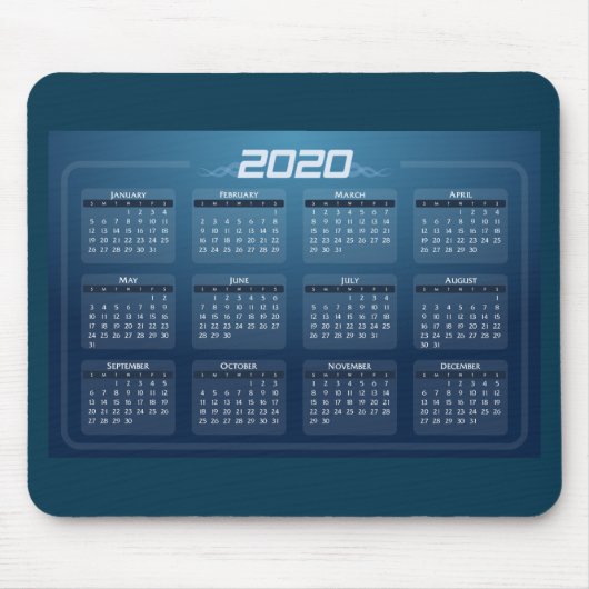 Gepersonaliseerde Gepersonaliseerd kalender 2020 Muismat (Voorkant)