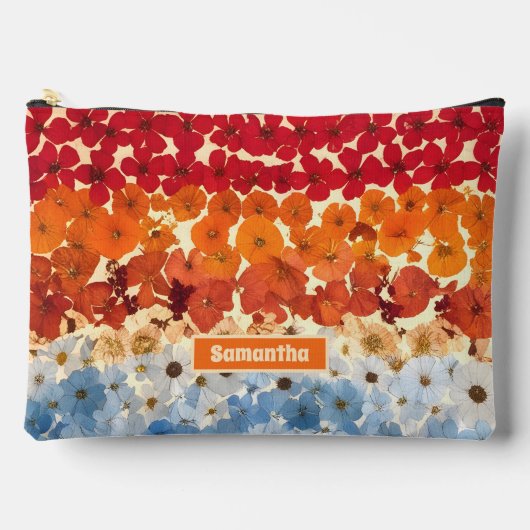 Gepersonaliseerde geperste bloem ombre etui (Voorkant)