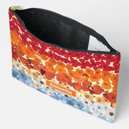 Gepersonaliseerde  geperste bloem ombre etui (Open)