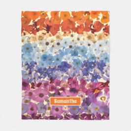 Gepersonaliseerde  geperste bloem ombre fleece deken
