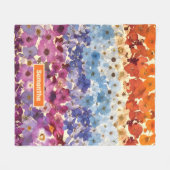 Gepersonaliseerde  geperste bloem ombre fleece deken (Voorkant (Horizontaal))