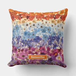 Gepersonaliseerde  geperste bloem ombre kussen