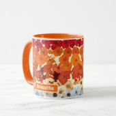 Gepersonaliseerde  geperste bloem ombre mok (Voorkant links)