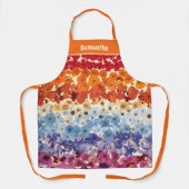 Gepersonaliseerde  geperste bloem ombre schort (Voorkant)