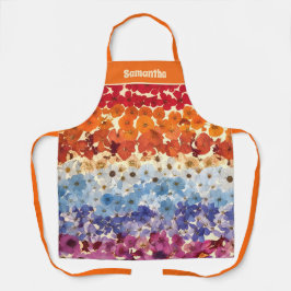 Gepersonaliseerde  geperste bloem ombre schort