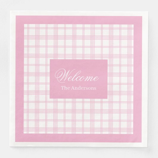 Gepersonaliseerde Geplakte servetten Classic Pink  (Voorkant)