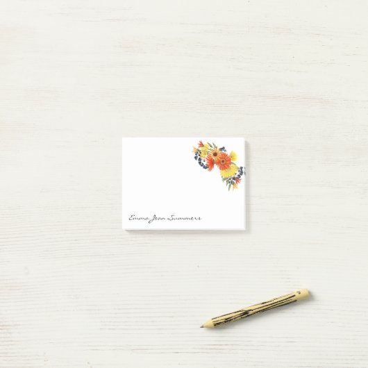 Gepersonaliseerde Gerbera Daisy Boeket Bloemen Post-it® Notes (Op bureau)