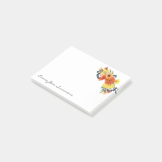 Gepersonaliseerde Gerbera Daisy Boeket Bloemen Post-it® Notes (Schuin)