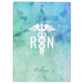 Gepersonaliseerde Geregistreerde RN Blauwgroen Bla Klembord (Achterkant)