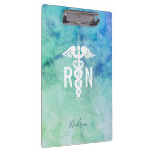 Gepersonaliseerde Geregistreerde RN Blauwgroen Bla Klembord (Rechts)