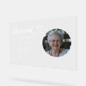 Gepersonaliseerde Gereserveerde Zetel Memorial Tro Acryl Bord (Hoek)