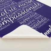 Gepersonaliseerde Geriatric Nurse Word Cloud Gift Sherpa Deken (3/4)