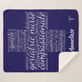 Gepersonaliseerde Geriatric Nurse Word Cloud Gift Sherpa Deken (Voorkant (horizontaal))