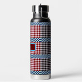Gepersonaliseerde geruite Gingham Waterfles (Links)