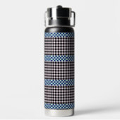 Gepersonaliseerde geruite Gingham Waterfles (Achterkant)