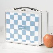 Gepersonaliseerde geruite iris baby blauw (In situ)