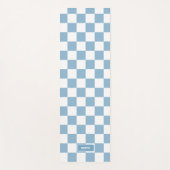 Gepersonaliseerde geruite iris baby blauw yogamat (Voorkant)