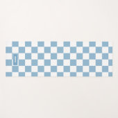 Gepersonaliseerde geruite iris baby blauw yogamat (Voorkant (horizontaal))