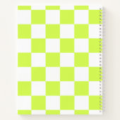 Gepersonaliseerde geruite neon lime groene markeer notitieboek (Achterkant)