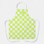 Gepersonaliseerde geruite neon lime groene markeer schort (Voorkant)