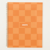 Gepersonaliseerde geruite Oranje markeerstift Planner (Voorkant)