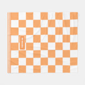 Gepersonaliseerde geruite Sinaasappel Sherbet Fami Fleece Deken (Voorkant (Horizontaal))