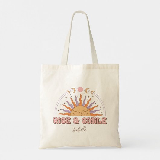 Gepersonaliseerde geschenken Boho Rise and Smile Tote Bag (Achterkant)