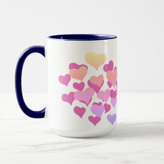 Gepersonaliseerde geschenken Valentijnsdag, roze h Mok (Links)