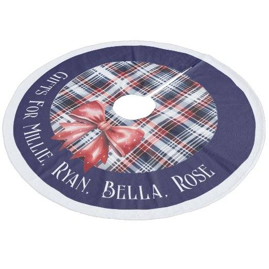 Gepersonaliseerde geschenken voor kinderen naam Na Fleece Kerstboom Rok (Gekanteld)