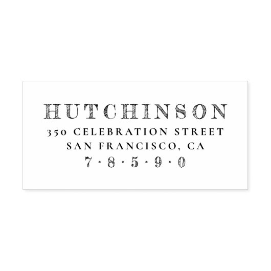 Gepersonaliseerde geschetste familienaam Retouradr Rubberstempel (Afrduk)