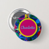 Gepersonaliseerde geschilderde heldere verf kleure ronde button 5,7 cm (Voorkant /achterkant)