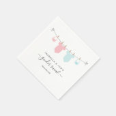 Gepersonaliseerde Geslacht Onthullen Roze & Blauw Servet (Hoek)