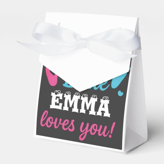 Gepersonaliseerde Geslacht Onthullen Roze of Blauw Bedankdoosjes (Voorkant Zijde)