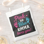 Gepersonaliseerde Geslacht Onthullen Roze of Blauw Bedankzakje (Geknipt)