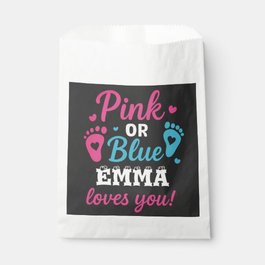 Gepersonaliseerde Geslacht Onthullen Roze of Blauw Bedankzakje (Voorkant)
