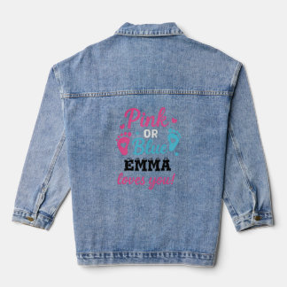 Gepersonaliseerde Geslacht Onthullen Roze of Blauw Denim Jacket