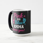 Gepersonaliseerde Geslacht Onthullen Roze of Blauw Magische Mok (Voorkant links)