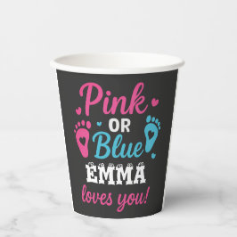 Gepersonaliseerde Geslacht Onthullen Roze of Blauw Papieren Bekers