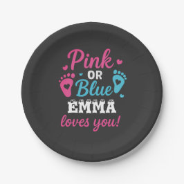 Gepersonaliseerde Geslacht Onthullen Roze of Blauw Papieren Bordje