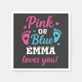 Gepersonaliseerde Geslacht Onthullen Roze of Blauw Servet