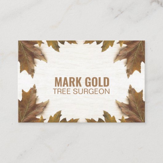 Gepersonaliseerde "Gestorven bladeren op hout" (UK Visitekaartje (Voorkant)